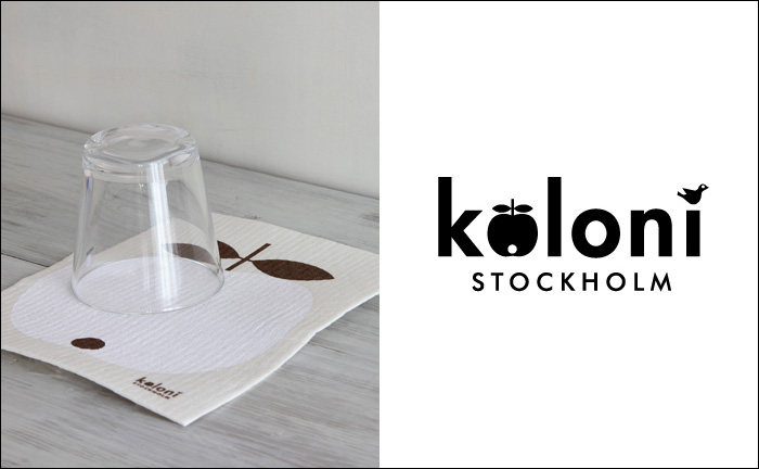 koloni STOCKHOLM/コロニー・ストックホルム/スポンジワイプ/りんご/ホワイト×ホワイト