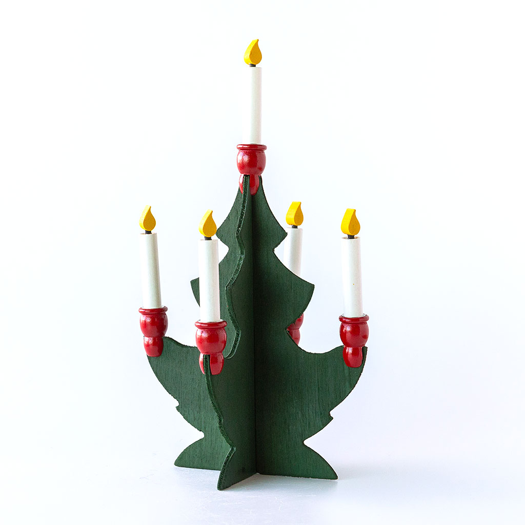 Larssons Tra ラッセントレー｜組み立て式木製クリスマスツリー M（キャンドル5本付き）