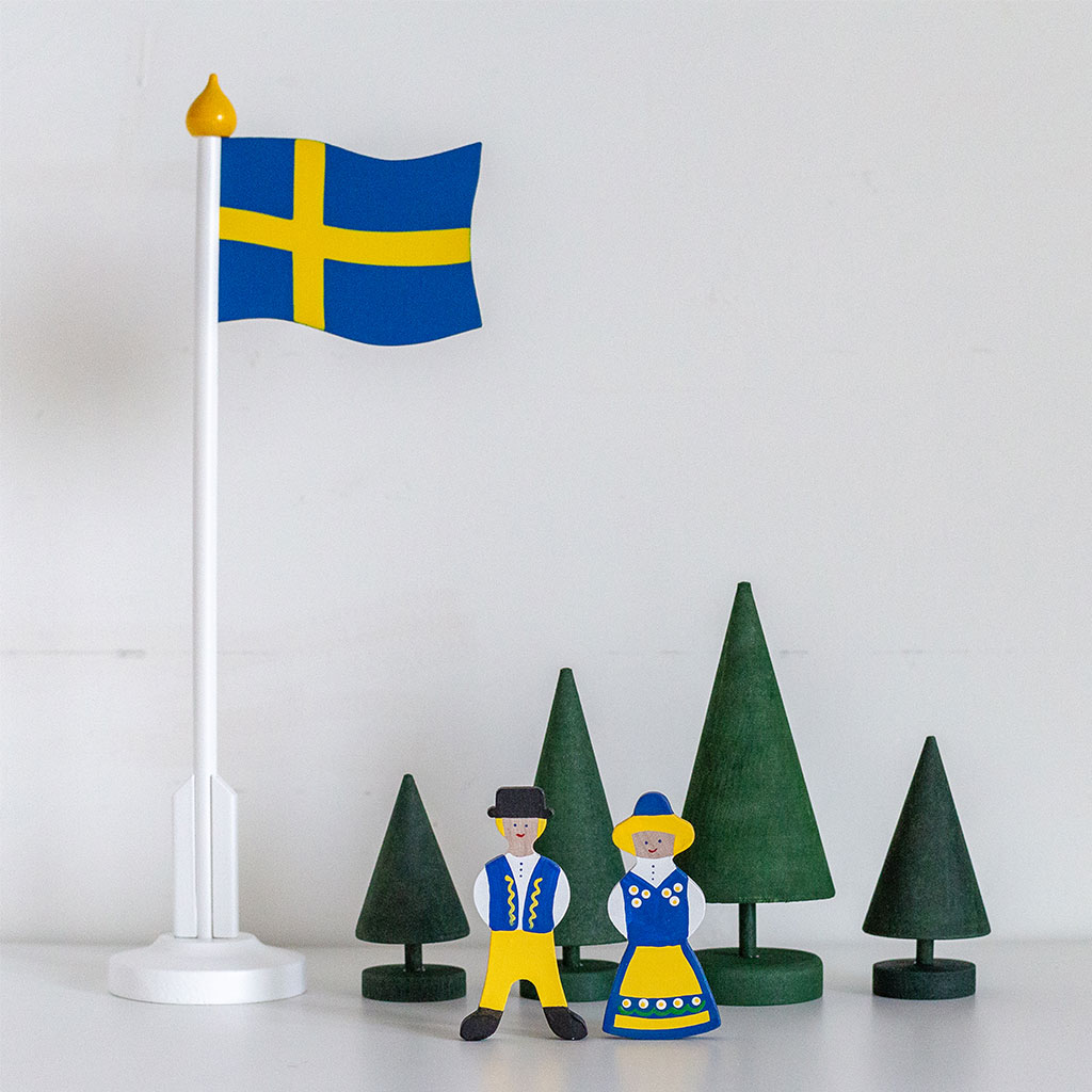 Larssons Tra ラッセントレー｜北欧の国旗 H32cm スウェーデン国旗