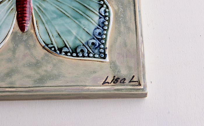 Lisa Larson/リサ・ラーソン/FJARILSPLATTOR/蝶の陶板【廃盤のため在庫 