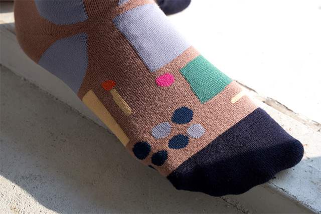socks appeal/mogu takahashi/男女兼用ソックス(cut and paste brown)