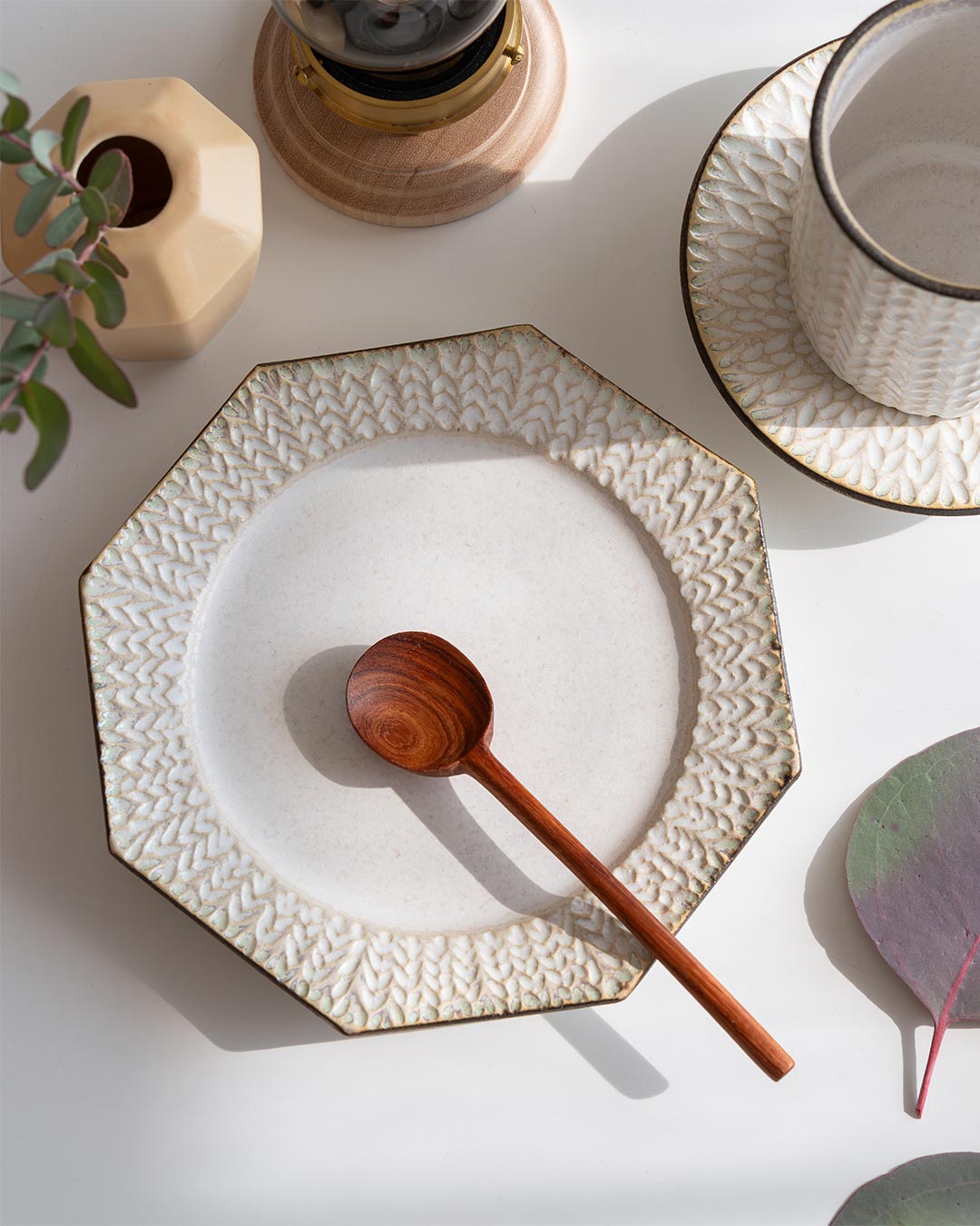 はしもとさちえ|ハチカクプレート小(lace)