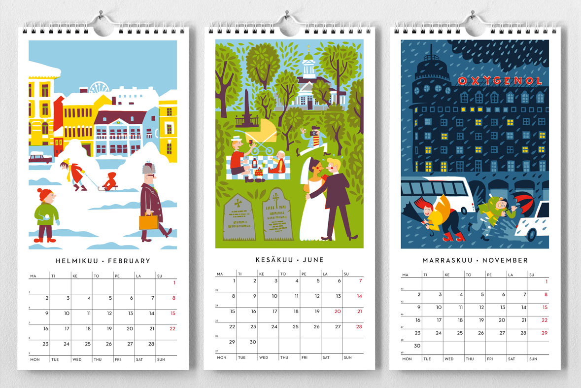 Kehvola Design ケフボラデザイン｜2026年カレンダー HELSINKI