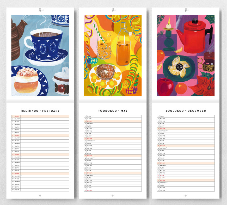 Kehvola Design ケフボラデザイン｜2026年カレンダー KAKKUKAHVIT