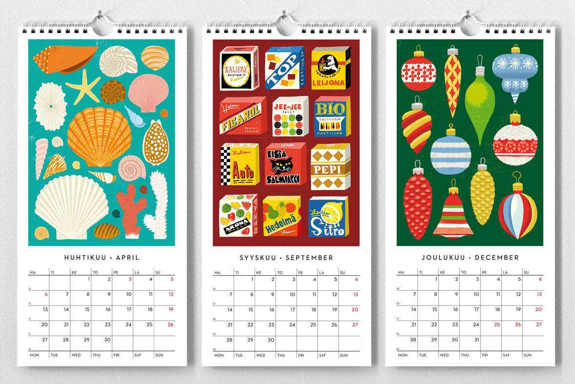 Kehvola Design ケフボラデザイン｜2026年カレンダー KOKOELMA