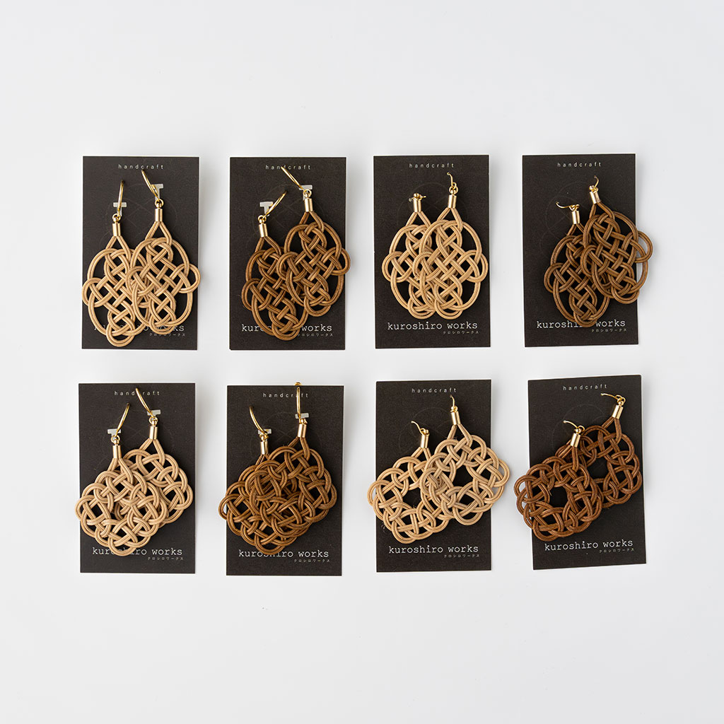 kuroshiro works｜ラタン イヤリング ひし形 COMFOTA 北欧雑貨店