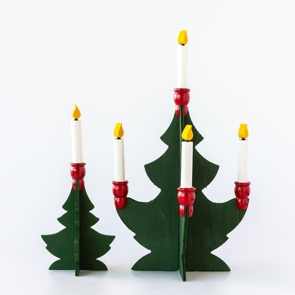 Larssons Tra ラッセントレー｜組み立て式木製クリスマスツリー S・M（キャンドル付き）