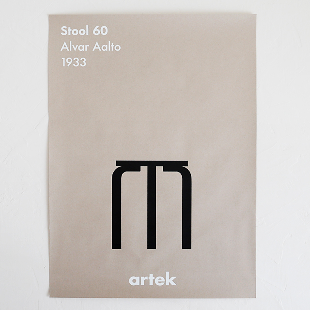 Artek/アルテック/ポスター/スツール60（ブラック）