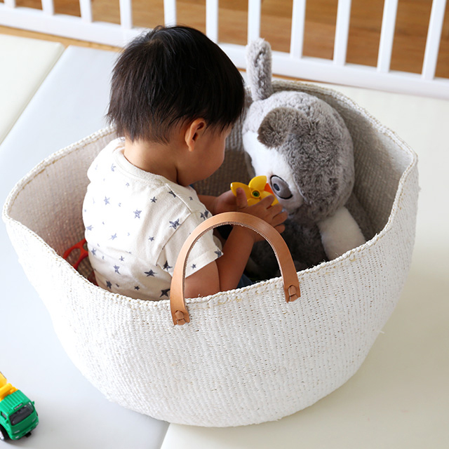 Mifuko ミフコ｜Kiondo バスケット［サイザル麻×再生プラスチック］トートバッグ XXLサイズ ホワイト