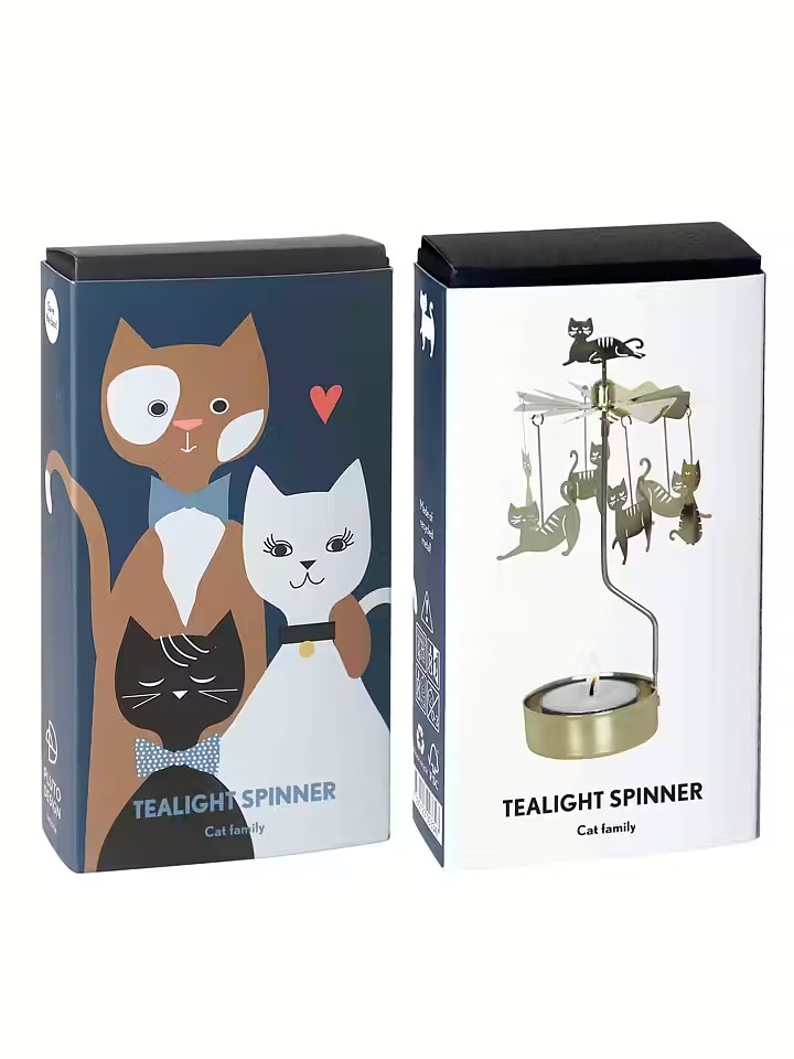 PLUTO DESIGN プルートデザイン｜ロータリーキャンドルホルダー「キャットファミリー」ゴールド