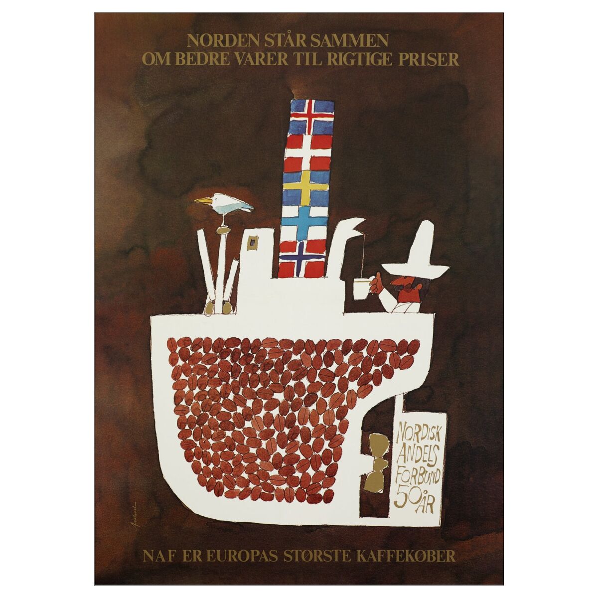 POSTER & FRAME ポスター＆フレーム｜Ib Antoni｜アートポスター［50×70cm］The Coffee Bean Ship